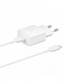 Samsung USB-väggladdare Typ C 15W PD AFC + USB-kabel Typ C vit (EP-T1510XWEGEU)