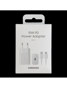 Samsung USB-väggladdare Typ C 15W PD AFC + USB-kabel Typ C vit (EP-T1510XWEGEU)