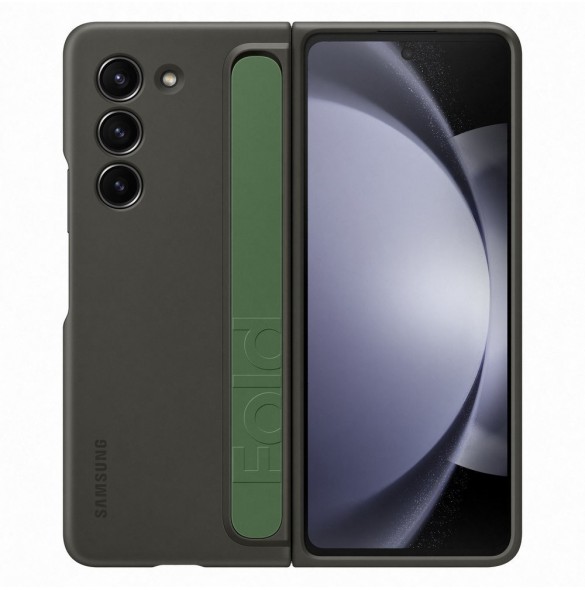 Silikonfodral till Samsung Galaxy Z Fold 5 med stativ och rem - svart EF-MF946CBE