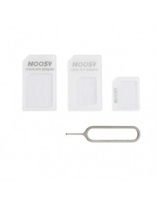 Noosy Adapter Nano Micro Sim 3in1 iPhone Set + nyckel