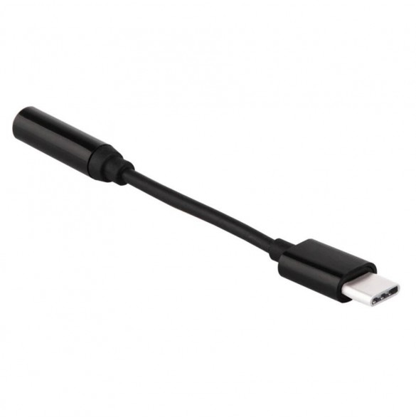Adapter USB Typ C till ljudjack 3.5 minijack svart