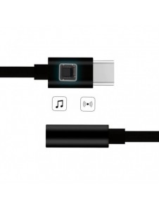 Adapter USB Typ C till ljudjack 3.5 minijack svart