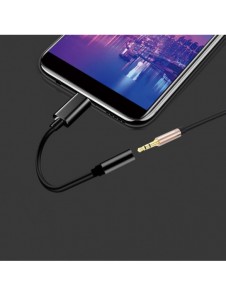 Adapter USB Typ C till ljudjack 3.5 minijack svart