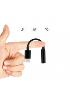 Adapter USB Typ C till ljudjack 3.5 minijack svart