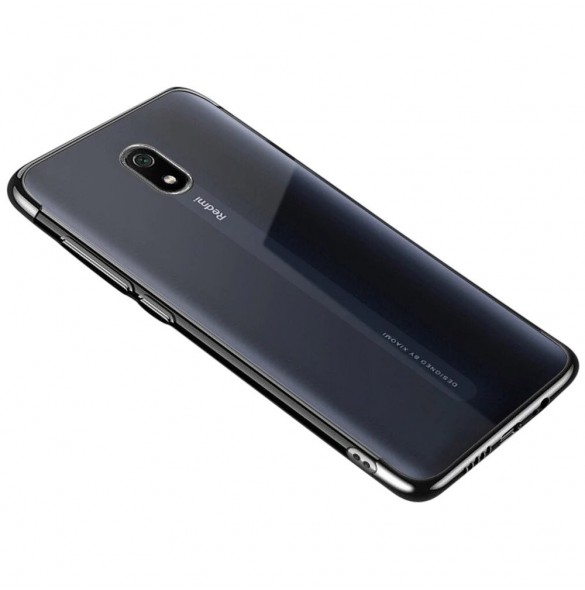 Clear Color Case Gel TPU Galvaniseringsram Skydd för Xiaomi Redmi 8A svart
