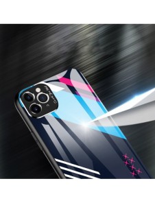 Färgglasfodral Slitstarkt skal med baksida i härdat glas och kamerafodral iPhone 11 Pro Max mönster 1