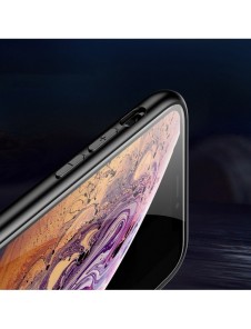 Färgglasfodral Slitstarkt skal med baksida i härdat glas och kamerafodral iPhone 11 Pro Max mönster 1