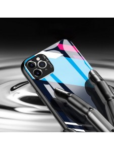 Färgglasfodral Slitstarkt skal med baksida i härdat glas och kamerafodral iPhone 11 Pro Max mönster 1
