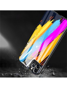 Färgglasfodral Slitstarkt skal med baksida i härdat glas och kamerafodral iPhone 11 Pro Max mönster 1