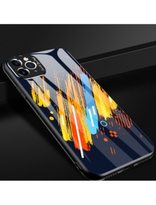 Färgglasfodral Slitstarkt skal med baksida i härdat glas och kamerafodral iPhone 11 Pro Max mönster 1