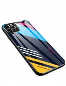 Färgglasfodral Slitstarkt skal med baksida i härdat glas och kamerafodral iPhone 11 Pro Max pattern 2