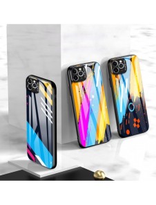Färgglasfodral Slitstarkt skal med baksida i härdat glas och kamerafodral iPhone 11 Pro Max pattern 2