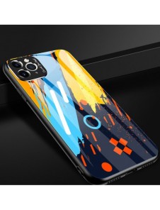 Färgglasfodral Slitstarkt skal med baksida i härdat glas och kamerafodral iPhone 11 Pro Max pattern 2