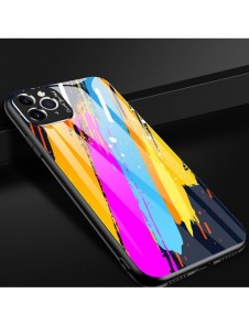 Färgglasfodral Slitstarkt skal med baksida i härdat glas och kamerafodral iPhone 11 Pro Max pattern 2