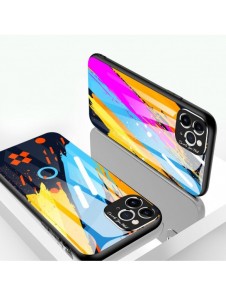 Färgglasfodral Slitstarkt skal med baksida i härdat glas och kamerafodral iPhone 11 Pro Max pattern 2