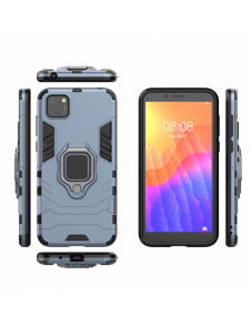 Ring Armor Case Kickstand Tough Rugged Cover för Huawei Y5p blå