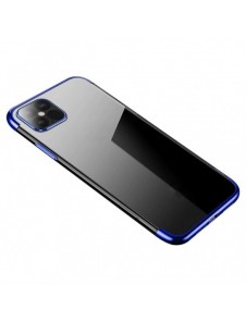 Clear Color Fodral Gel TPU Galvaniseringsram Skal till iPhone 12 Pro Max blå