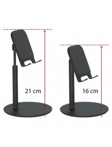 Telescopic Desktop Bracket telefon surfplatta hållare svart (K3S)
