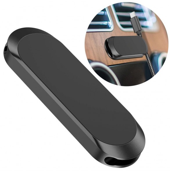 Flat fordonsmonterad magnetisk fäste för instrumentbräda svart