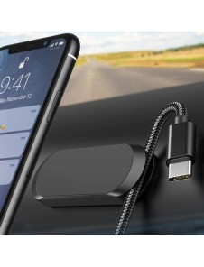 Flat fordonsmonterad magnetisk fäste för instrumentbräda svart