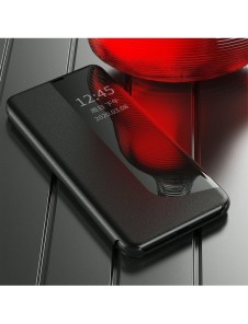 Eco Leather View Case elegant bokhylla fodral med stöd för Huawei P40 Lite E svart