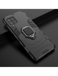 Ring Armor Case Kickstand Tough Rugged Cover för Samsung Galaxy A42 5G svart