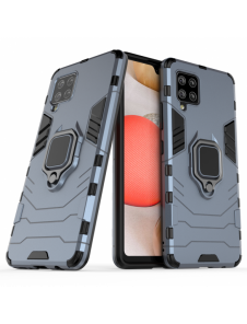 Ring Armor Case Kickstand Tough Rugged Cover för Samsung Galaxy A42 5G blå