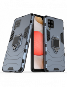 Ring Armor Case Kickstand Tough Rugged Cover för Samsung Galaxy A42 5G blå