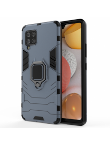 Ring Armor Case Kickstand Tough Rugged Cover för Samsung Galaxy A42 5G blå