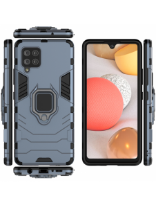 Ring Armor Case Kickstand Tough Rugged Cover för Samsung Galaxy A42 5G blå