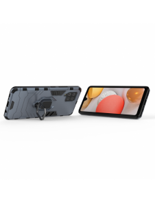 Ring Armor Case Kickstand Tough Rugged Cover för Samsung Galaxy A42 5G blå