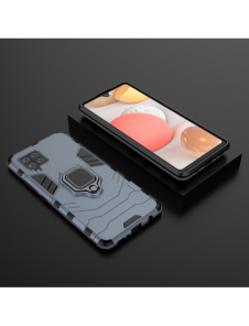Ring Armor Case Kickstand Tough Rugged Cover för Samsung Galaxy A42 5G blå