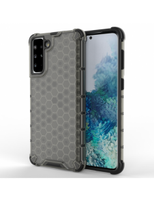 Honeycomb Case pansarskydd med TPU Bumper för Samsung Galaxy S21+ 5G (S21 Plus 5G) svart