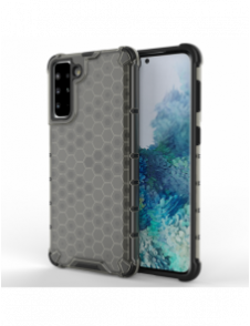 Honeycomb Case pansarskydd med TPU Bumper för Samsung Galaxy S21+ 5G (S21 Plus 5G) svart