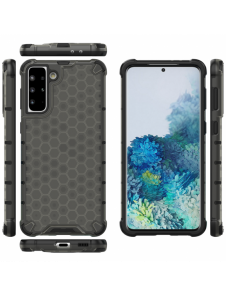 Honeycomb Case pansarskydd med TPU Bumper för Samsung Galaxy S21+ 5G (S21 Plus 5G) svart