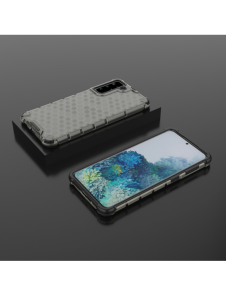 Honeycomb Case pansarskydd med TPU Bumper för Samsung Galaxy S21+ 5G (S21 Plus 5G) svart