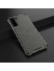 Honeycomb Case pansarskydd med TPU Bumper för Samsung Galaxy S21+ 5G (S21 Plus 5G) svart