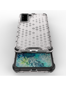 Honeycomb Case pansarskydd med TPU Bumper för Samsung Galaxy S21+ 5G (S21 Plus 5G) blå
