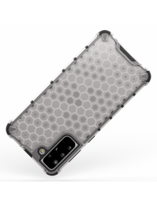Honeycomb Case pansarskydd med TPU Bumper för Samsung Galaxy S21+ 5G (S21 Plus 5G) transparent