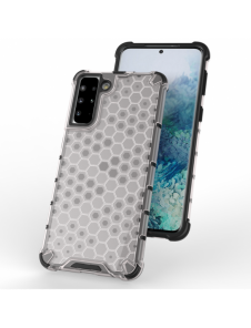 Honeycomb Case pansarskydd med TPU Bumper för Samsung Galaxy S21+ 5G (S21 Plus 5G) transparent