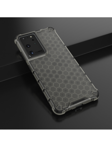 Honeycomb Case pansarskydd med TPU Bumper för Samsung Galaxy S21 Ultra 5G svart