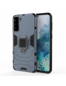 Ring Armor Case Kickstand Tough Rugged Cover för Samsung Galaxy S21+ 5G (S21 Plus 5G) blå