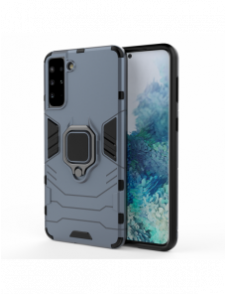 Ring Armor Case Kickstand Tough Rugged Cover för Samsung Galaxy S21+ 5G (S21 Plus 5G) blå