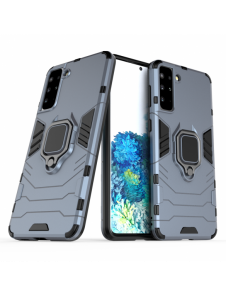 Ring Armor Case Kickstand Tough Rugged Cover för Samsung Galaxy S21+ 5G (S21 Plus 5G) blå