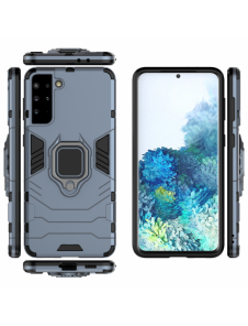Ring Armor Case Kickstand Tough Rugged Cover för Samsung Galaxy S21+ 5G (S21 Plus 5G) blå