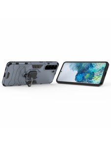 Ring Armor Case Kickstand Tough Rugged Cover för Samsung Galaxy S21+ 5G (S21 Plus 5G) blå