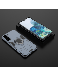Ring Armor Case Kickstand Tough Rugged Cover för Samsung Galaxy S21+ 5G (S21 Plus 5G) blå