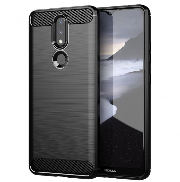 Kolfodral Flexibelt skal TPU-fodral för Nokia 2.4 svart
