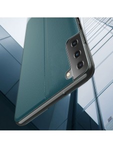Eco Leather View Case elegant bokhylla fodral med stöd för Samsung Galaxy S21+ 5G (S21 Plus 5G) orange