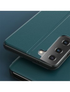 Eco Leather View Case elegant bokhylla fodral med stöd för Samsung Galaxy S21+ 5G (S21 Plus 5G) orange